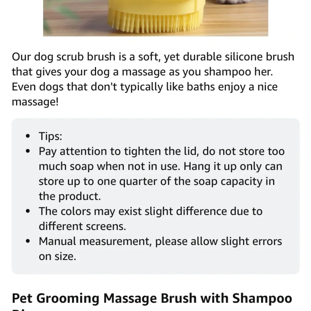 DUALSHINE Upgraded Dog Bath Brush,Dog Scrubber Best Pet Bathing Tool & shampoo